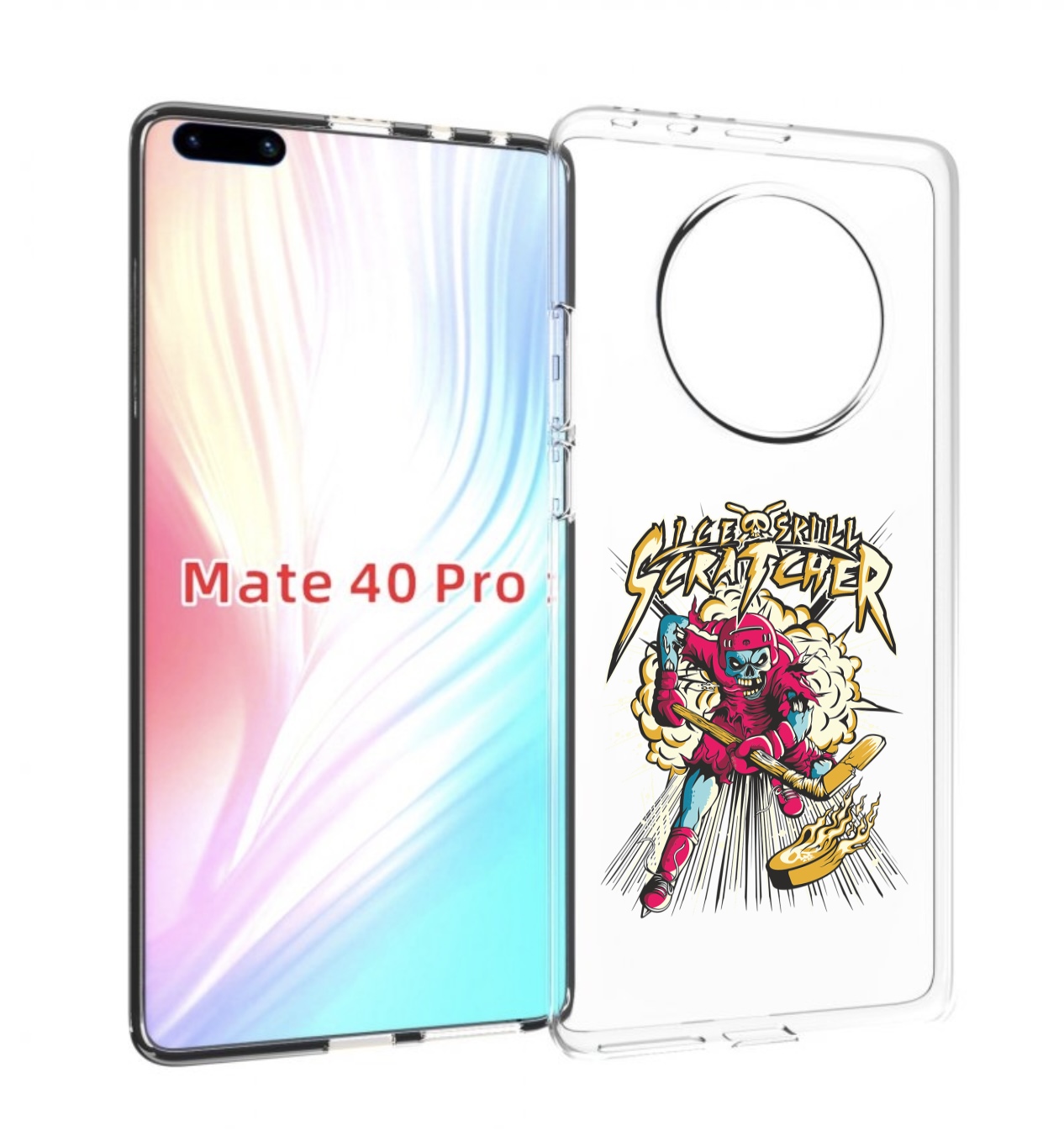 

Чехол MyPads нарисованный скелет хоккеист для Huawei Mate 40 Pro (NOH-NX9), Прозрачный, Tocco