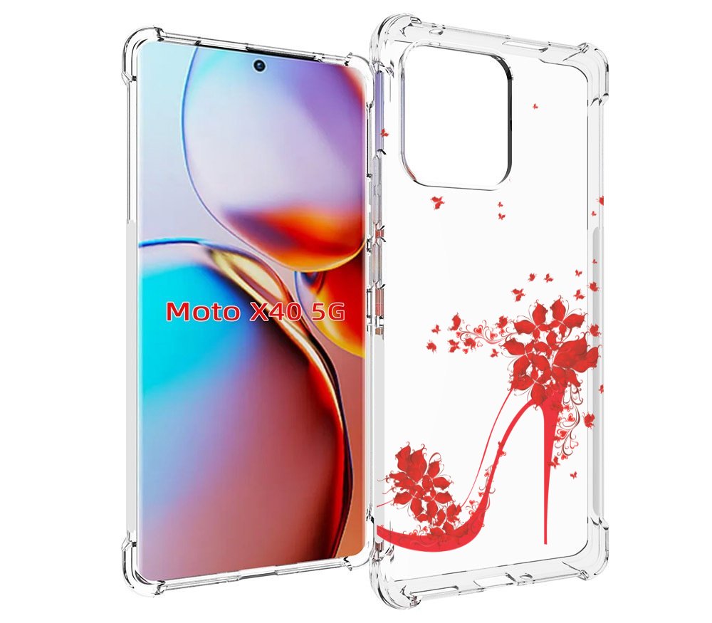 

Чехол MyPads каблук-в-цветах для Motorola Moto X40, Прозрачный, Tocco