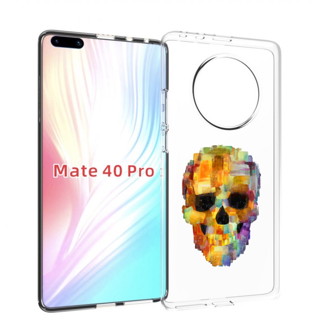 

Чехол MyPads нарисованный череп для Huawei Mate 40 Pro (NOH-NX9), Прозрачный, Tocco