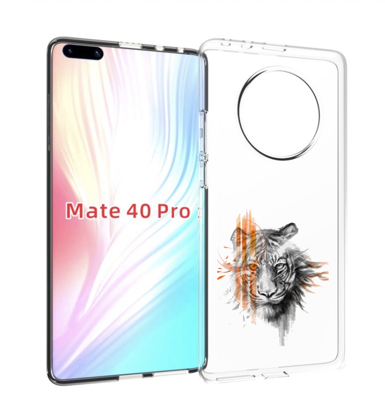 

Чехол MyPads огненный тигр для Huawei Mate 40 Pro (NOH-NX9), Прозрачный, Tocco