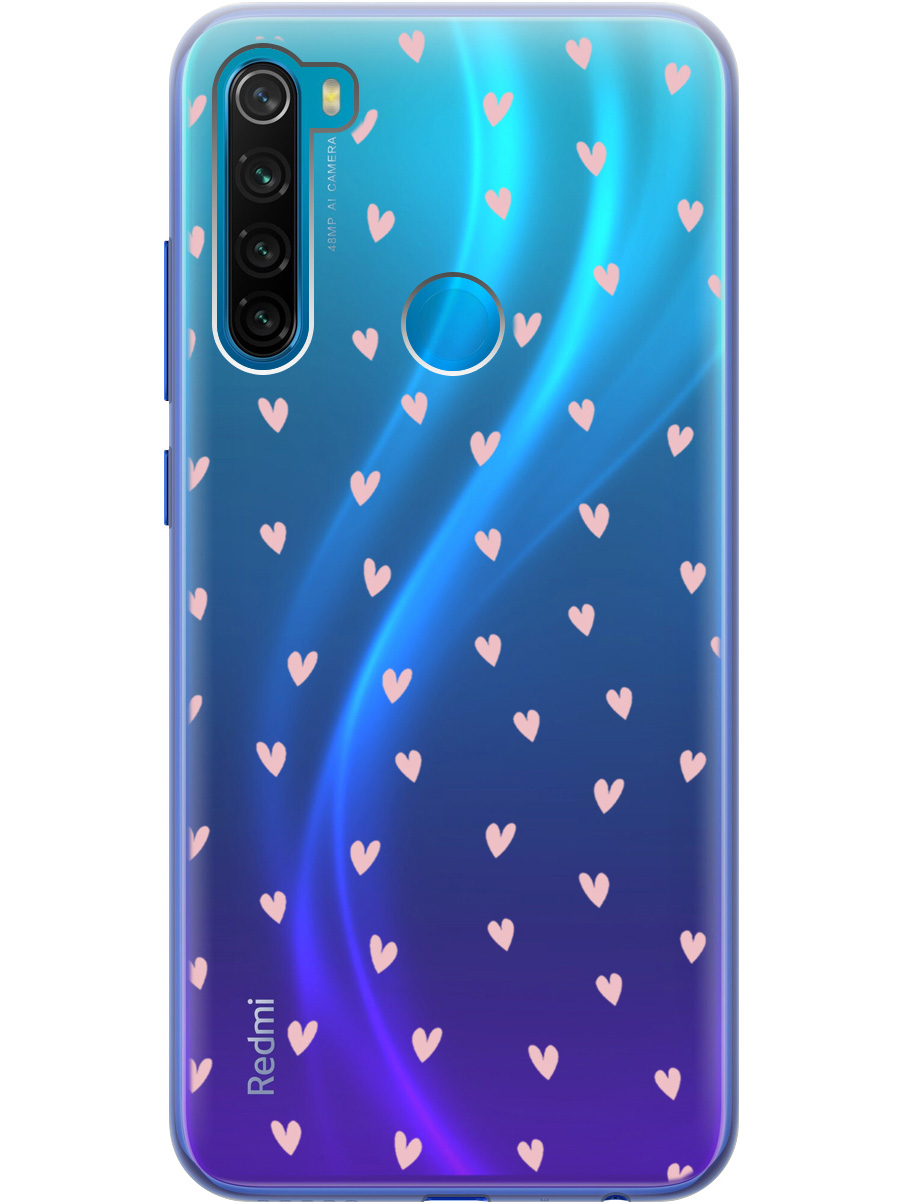 

Силиконовый чехол на Xiaomi Redmi Note 8T с принтом "Розовые сердечки" прозрачный, Прозрачный;розовый, 722349091