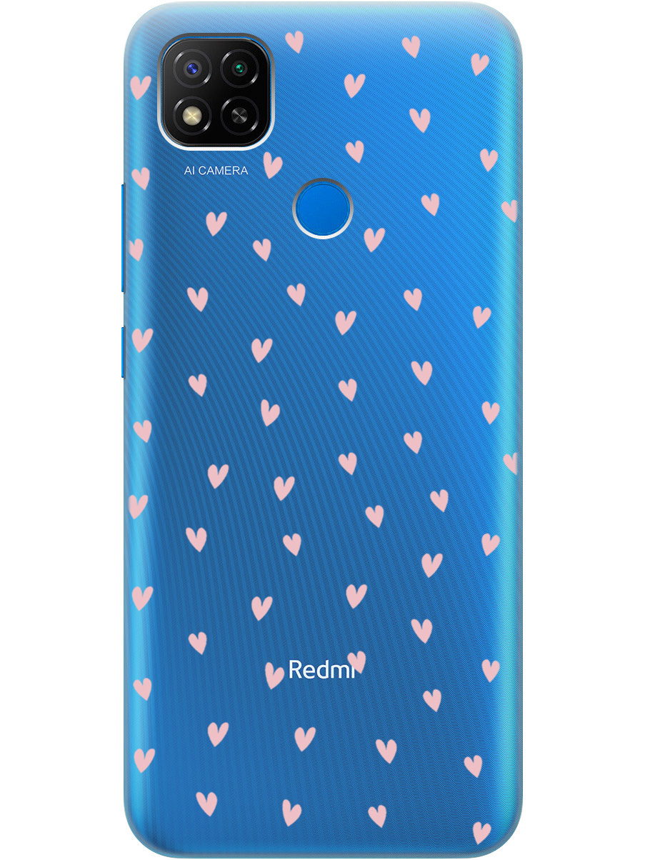 

Силиконовый чехол на Xiaomi Redmi 10A/9C с принтом "Розовые сердечки" прозрачный, Прозрачный;розовый, 723311791