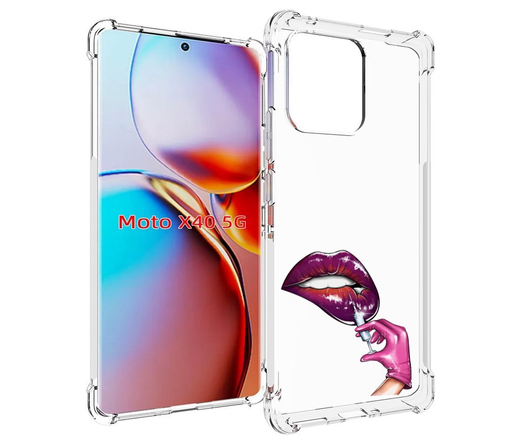

Чехол MyPads качаем-губы для Motorola Moto X40, Прозрачный, Tocco