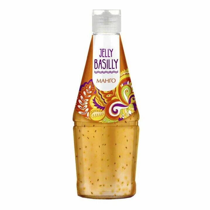 Напиток Jelly Basilly негазированный, со вкусом манго и семенами базилика, 0.3 л