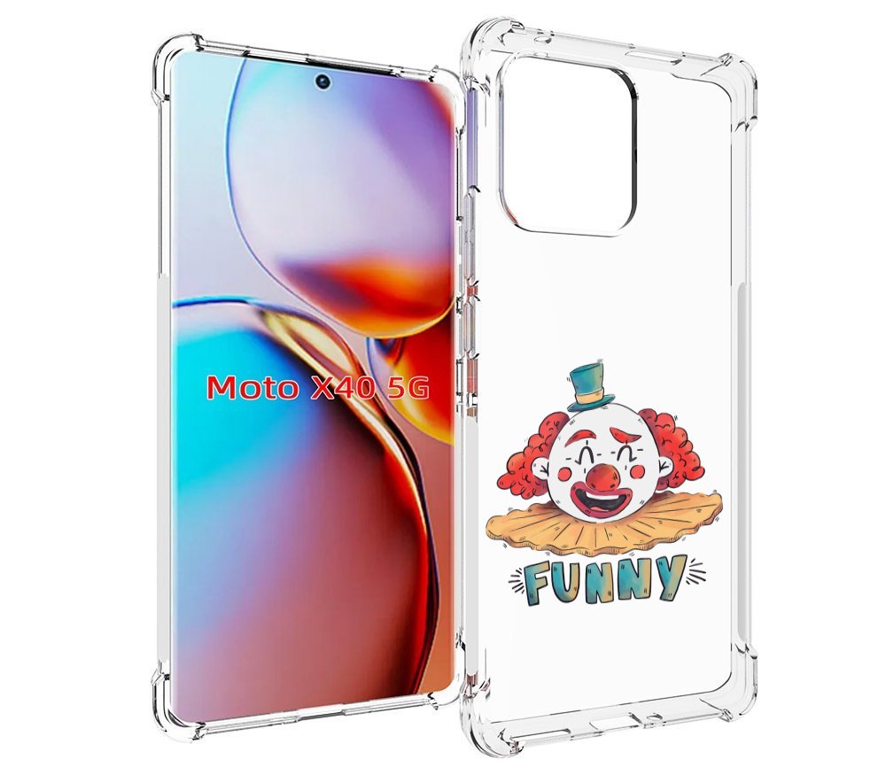 

Чехол MyPads клоун-смешной для Motorola Moto X40, Прозрачный, Tocco