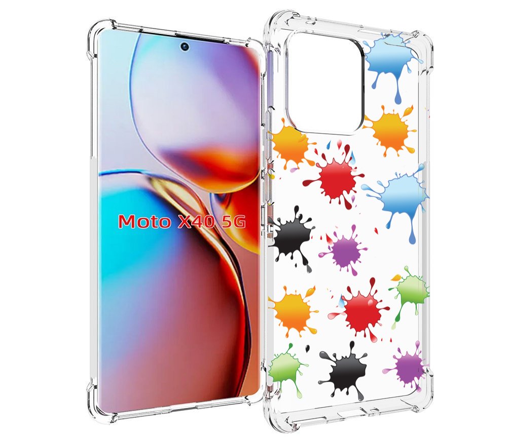 

Чехол MyPads кляксы для Motorola Moto X40, Прозрачный, Tocco