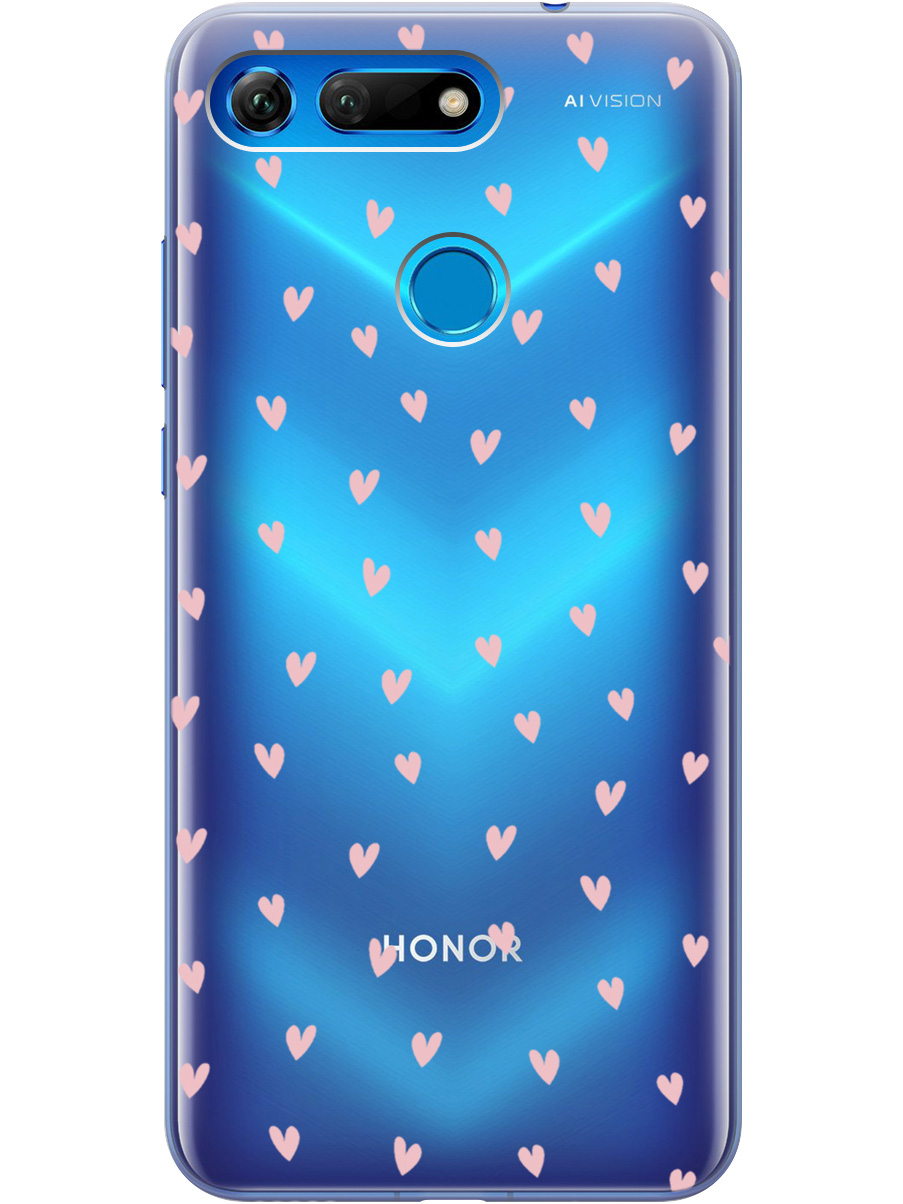 

Силиконовый чехол на Honor View 20 (V20) с принтом "Розовые сердечки" прозрачный, Прозрачный;розовый, 720257791