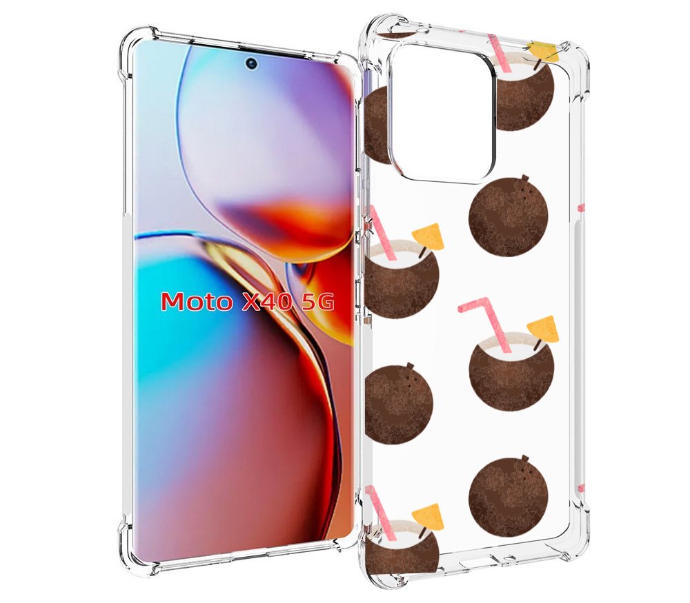 

Чехол MyPads кокосики для Motorola Moto X40, Прозрачный, Tocco