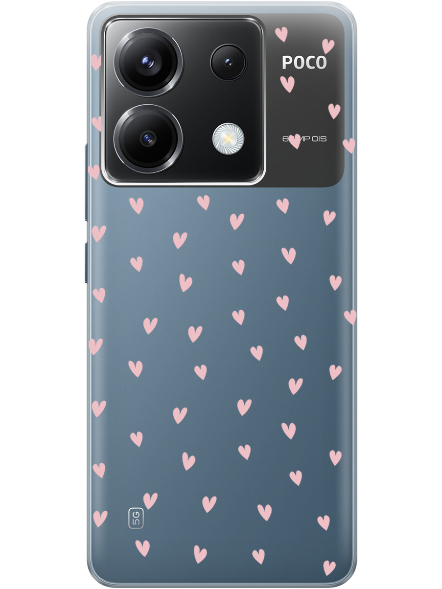 

Силиконовый чехол на Xiaomi Redmi Note 13 Pro 5G, Poco X6 5G с принтом прозрачный 872441, Прозрачный;розовый, 779827991