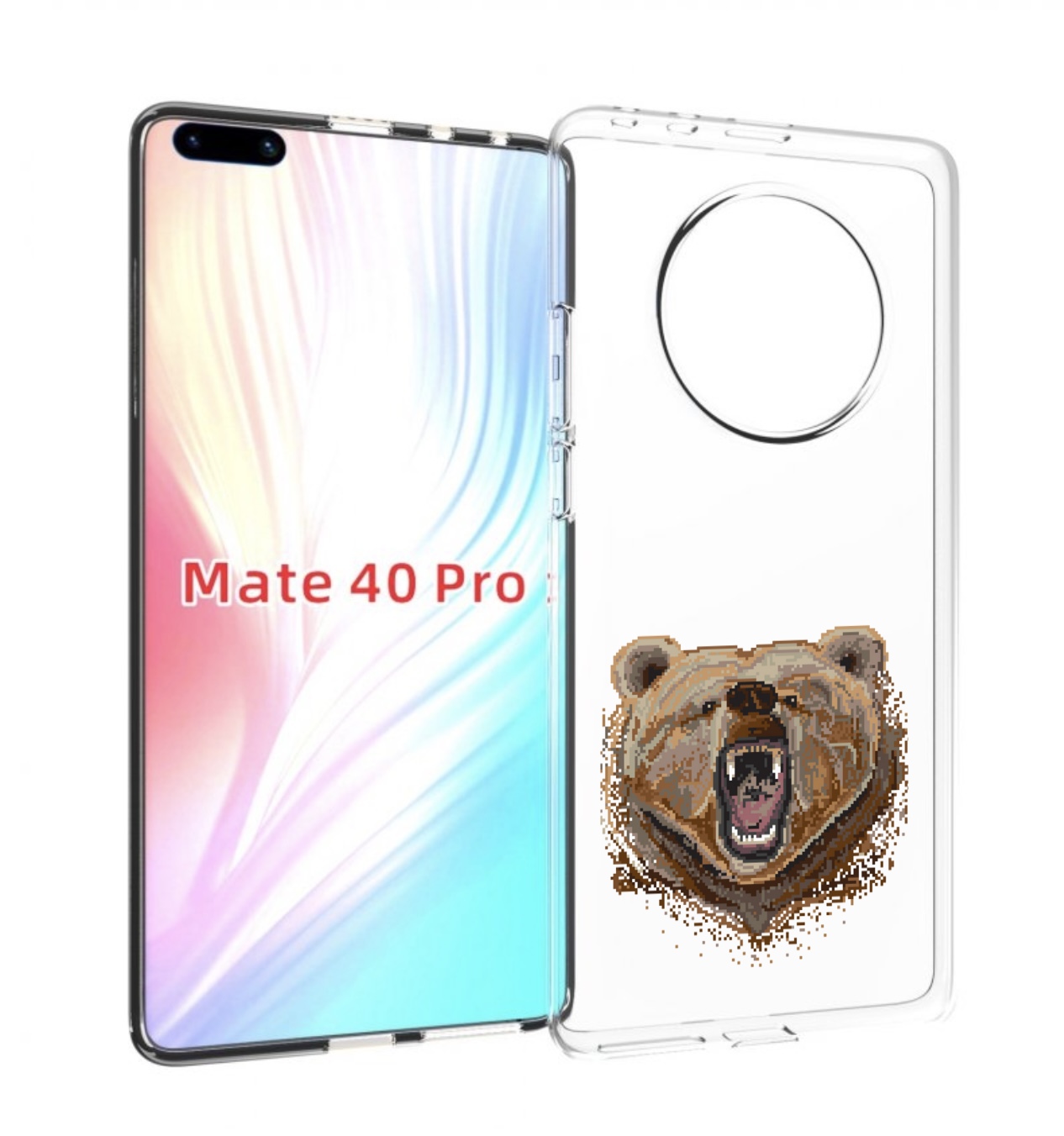 

Чехол MyPads пиксельный медведь для Huawei Mate 40 Pro (NOH-NX9), Прозрачный, Tocco