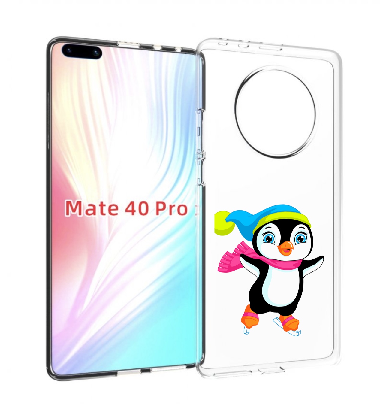 

Чехол MyPads пингвин на коньках для Huawei Mate 40 Pro (NOH-NX9), Прозрачный, Tocco