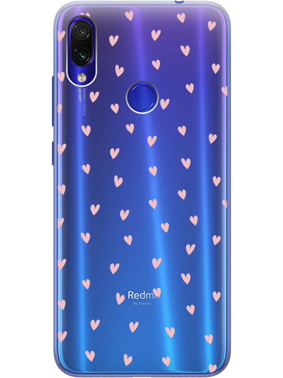 

Силиконовый чехол на Xiaomi Redmi Note 7 / Note 7 Pro с принтом прозрачный 872450, Прозрачный;розовый, 720434991