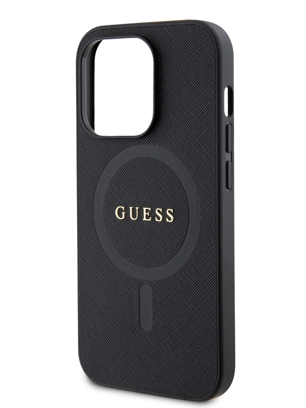 

Чехол Guess для iPhone 15 Pro с MagSafe metal logo Hard Black, Черный