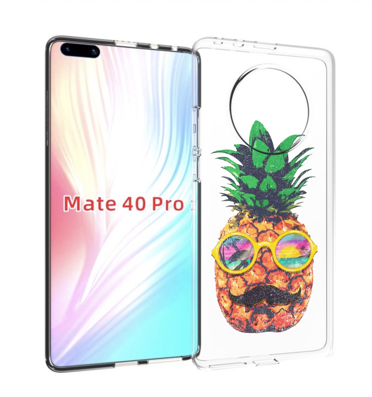 

Чехол MyPads прикольный ананас с лицом для Huawei Mate 40 Pro (NOH-NX9), Прозрачный, Tocco