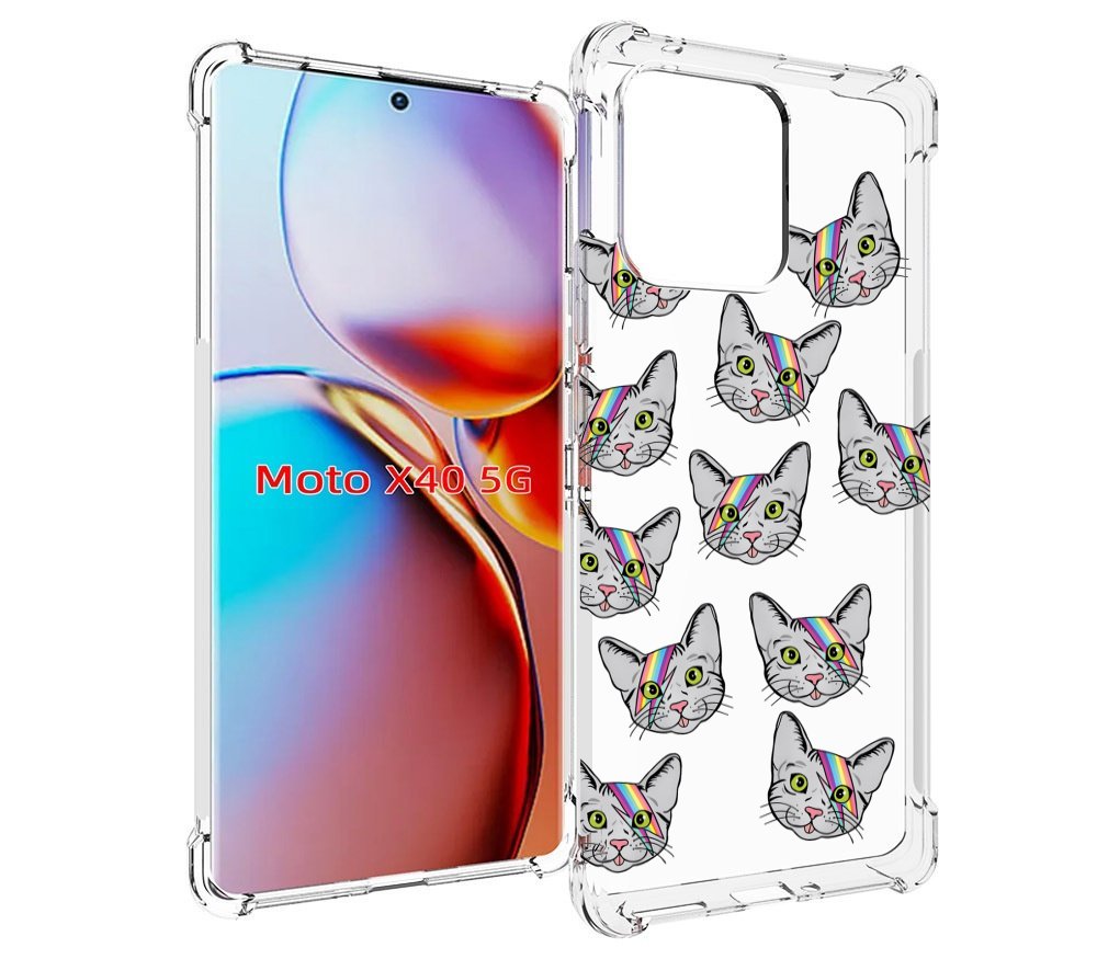 

Чехол MyPads кот-с-молнией-на-лбу для Motorola Moto X40, Прозрачный, Tocco