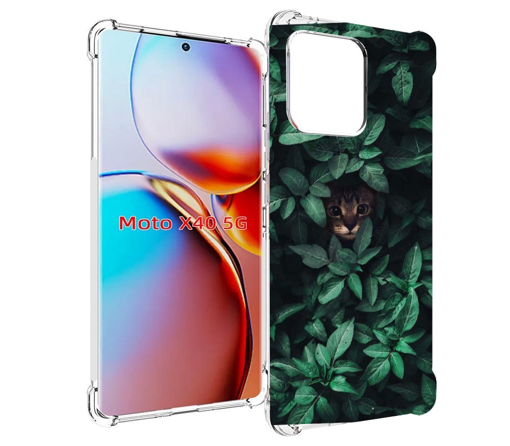 

Чехол MyPads котенок в листьях для Motorola Moto X40, Прозрачный, Tocco