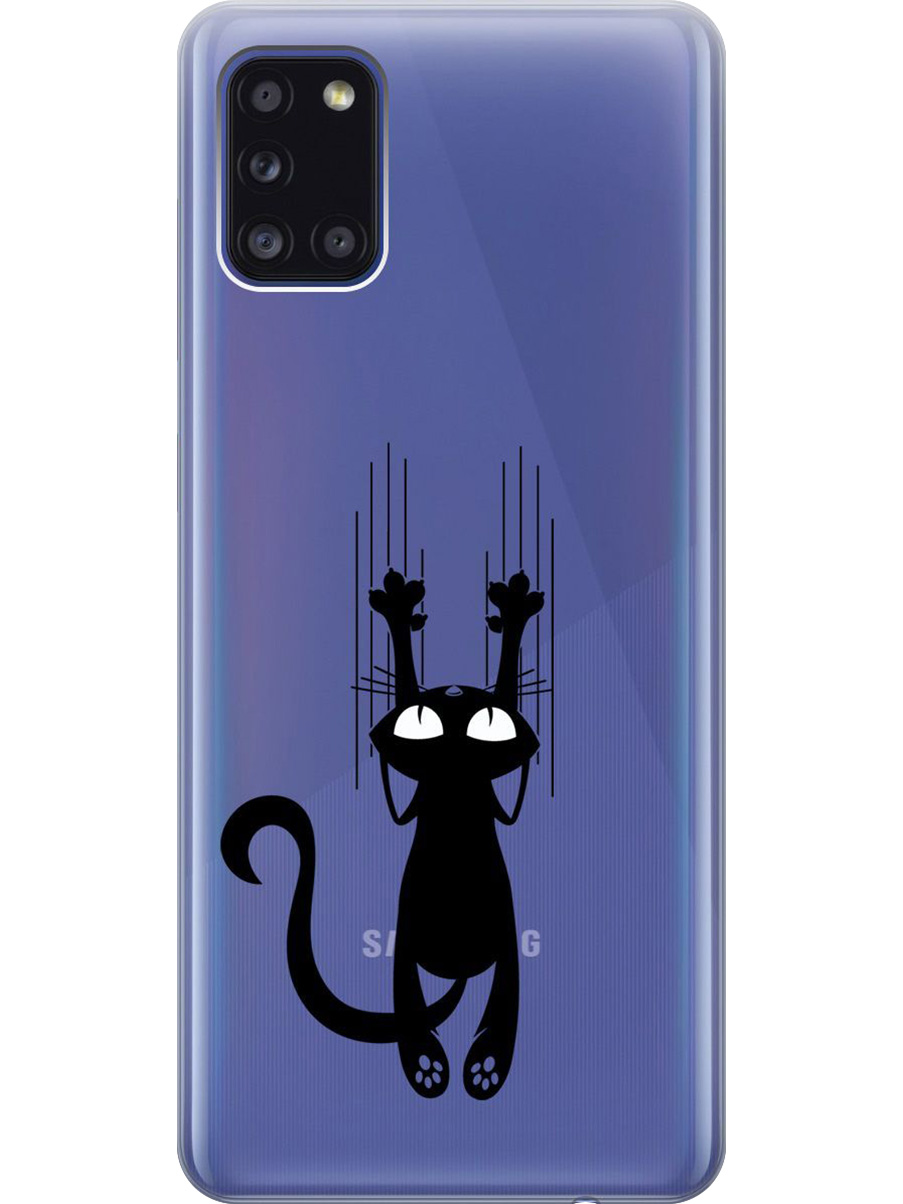 

Силиконовый чехол на Samsung Galaxy A31 с принтом "Кошечка царапка" прозрачный, Прозрачный;черный, 722871971