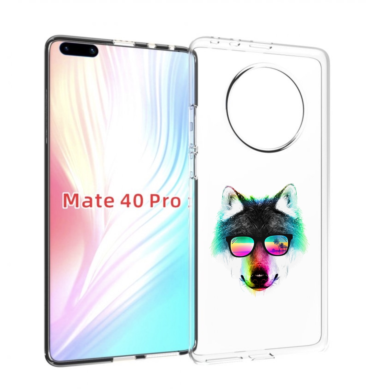 

Чехол MyPads радужный волк для Huawei Mate 40 Pro (NOH-NX9), Прозрачный, Tocco