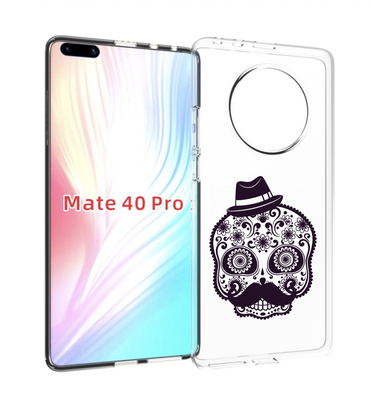 

Чехол MyPads разрисованный скелет для Huawei Mate 40 Pro (NOH-NX9), Прозрачный, Tocco