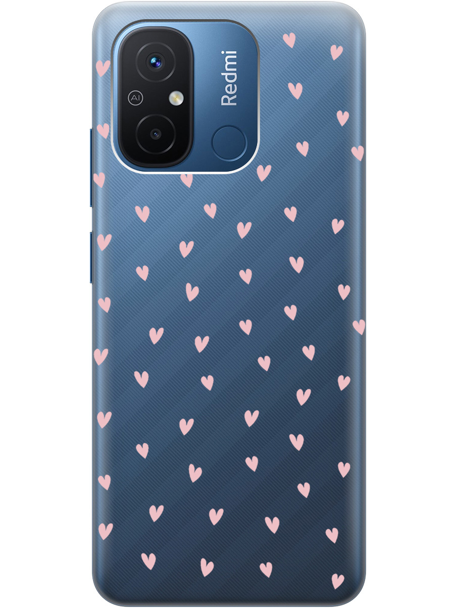 

Силиконовый чехол на Xiaomi Redmi 12C с принтом "Розовые сердечки" прозрачный, Прозрачный;розовый, 766734891