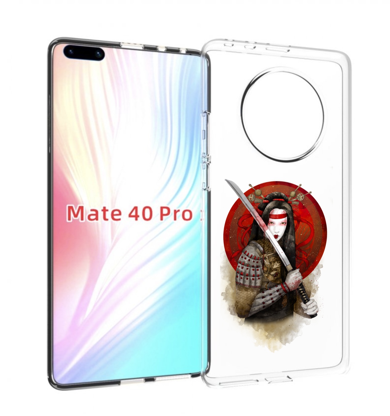 Чехол MyPads рисованная девушка с катаной для Huawei Mate 40 Pro (NOH-NX9)