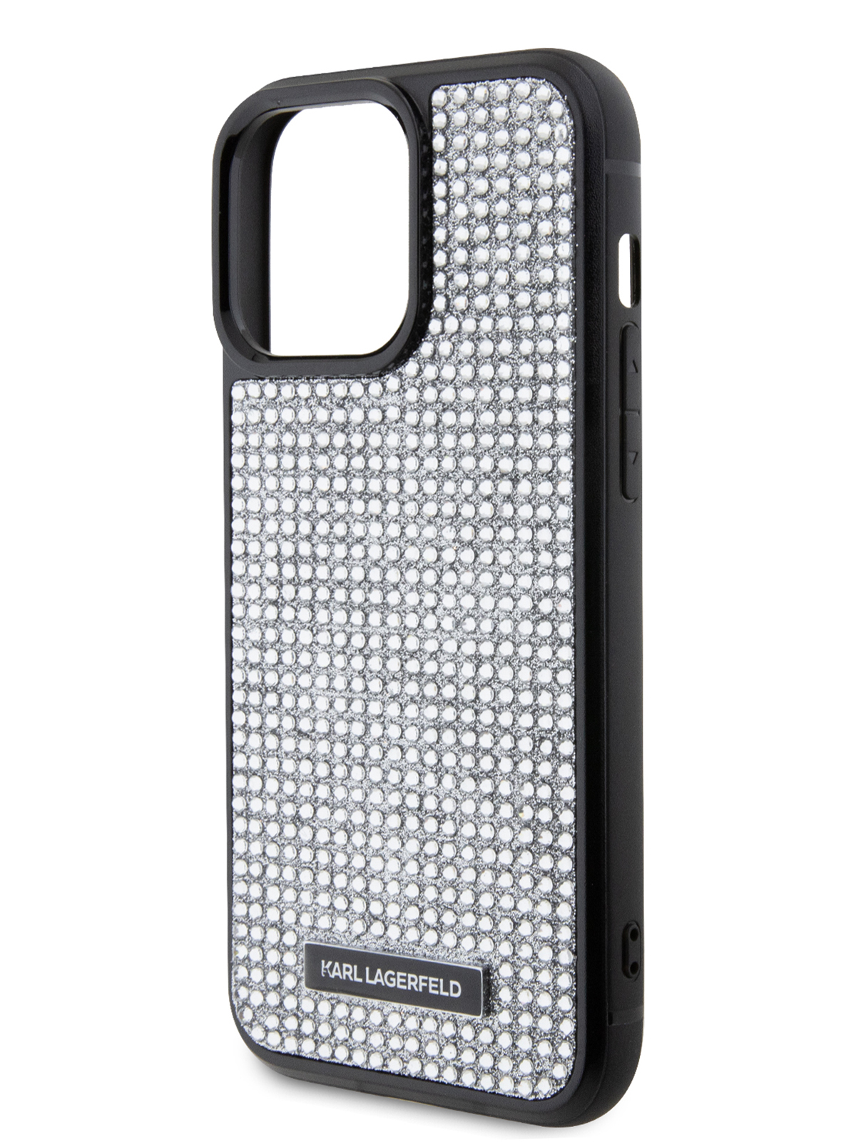 

Чехол Karl Lagerfeld для iPhone 15 Pro Max Diamond Metal logo Hard Silver, Серебристый