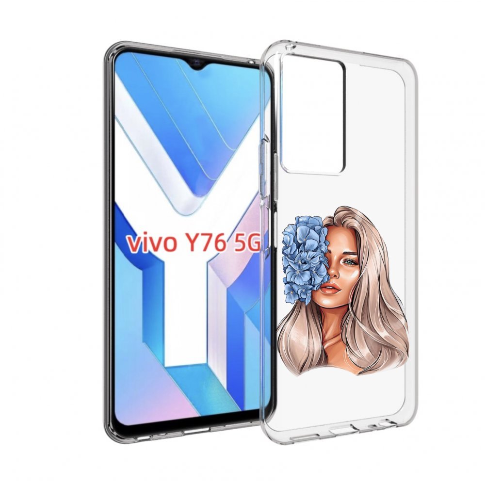 

Чехол MyPads блондинка-с-голубыми-цветами женский для Vivo Y76 5G, Прозрачный, Tocco
