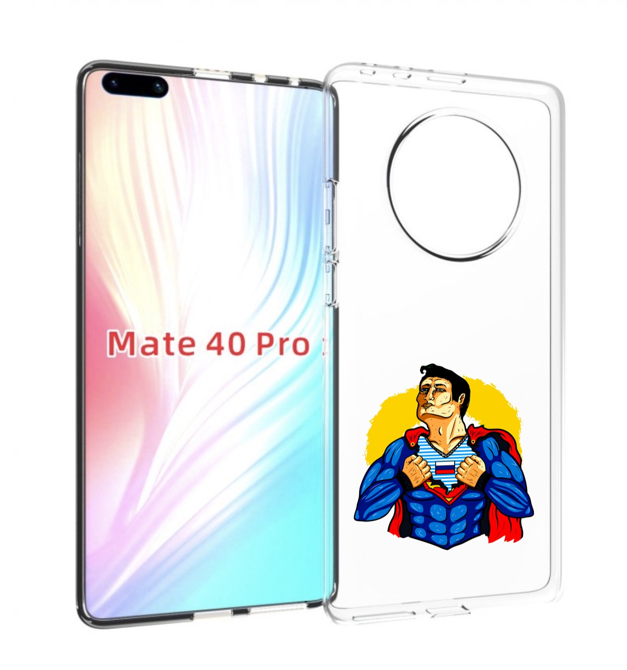 

Чехол MyPads русский супермен для Huawei Mate 40 Pro (NOH-NX9), Прозрачный, Tocco