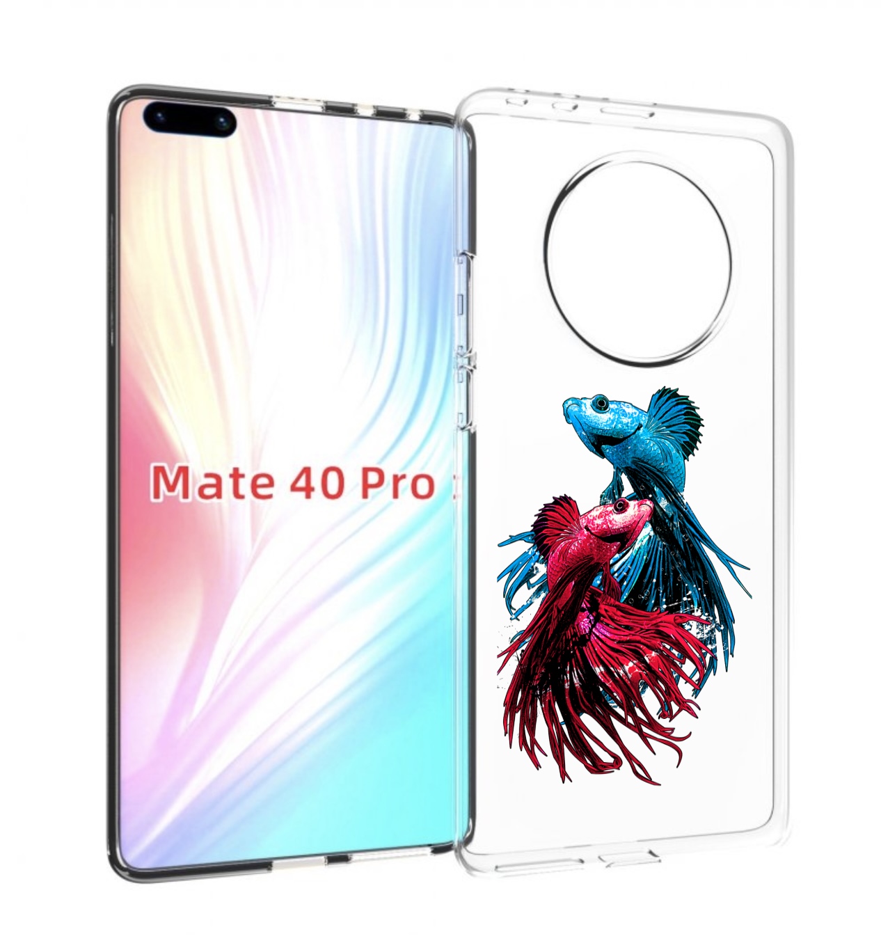 

Чехол MyPads рыбы петушки для Huawei Mate 40 Pro (NOH-NX9), Прозрачный, Tocco