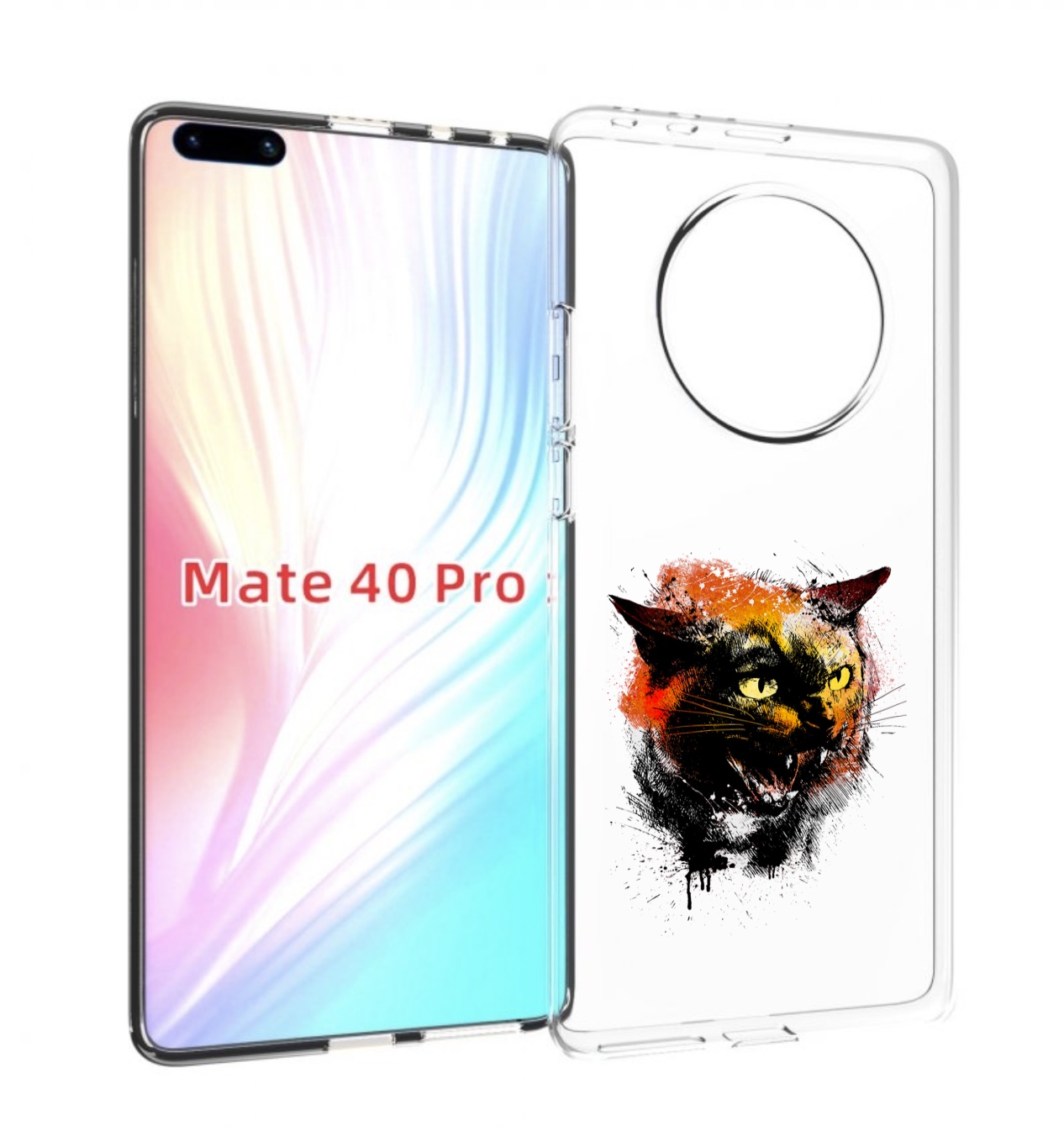 

Чехол MyPads сиамский кот для Huawei Mate 40 Pro (NOH-NX9), Прозрачный, Tocco