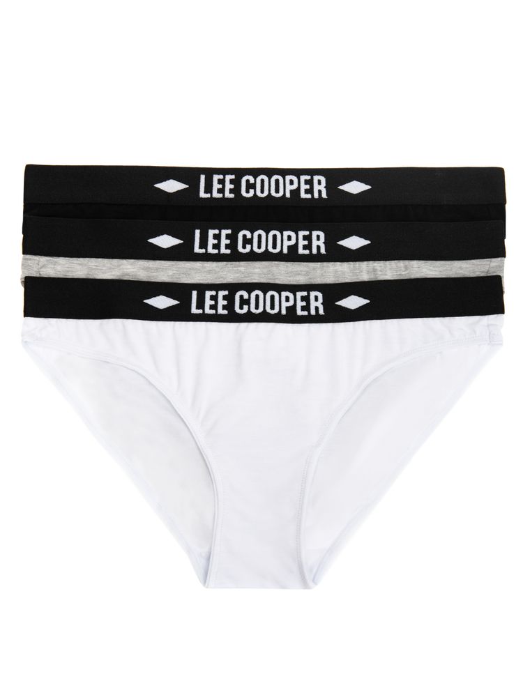 Комплект трусов женских Lee cooper MT4T122306BSLC белый; черный; серый XS, 3 шт.