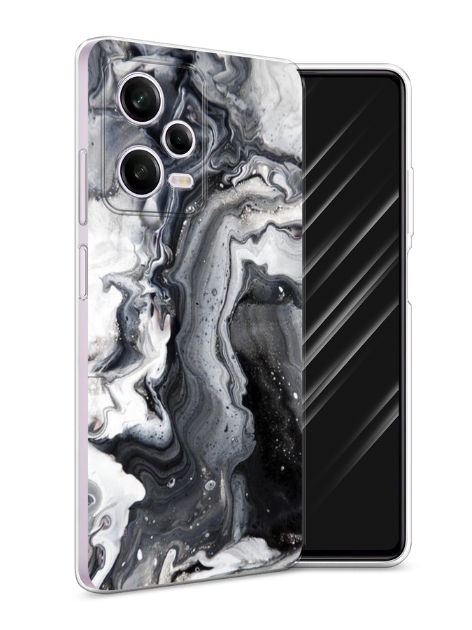 

Чехол Awog на Xiaomi Redmi Note 12 Pro "Бело-черные сложные полосы", Серый;серебристый;белый, 317050-1