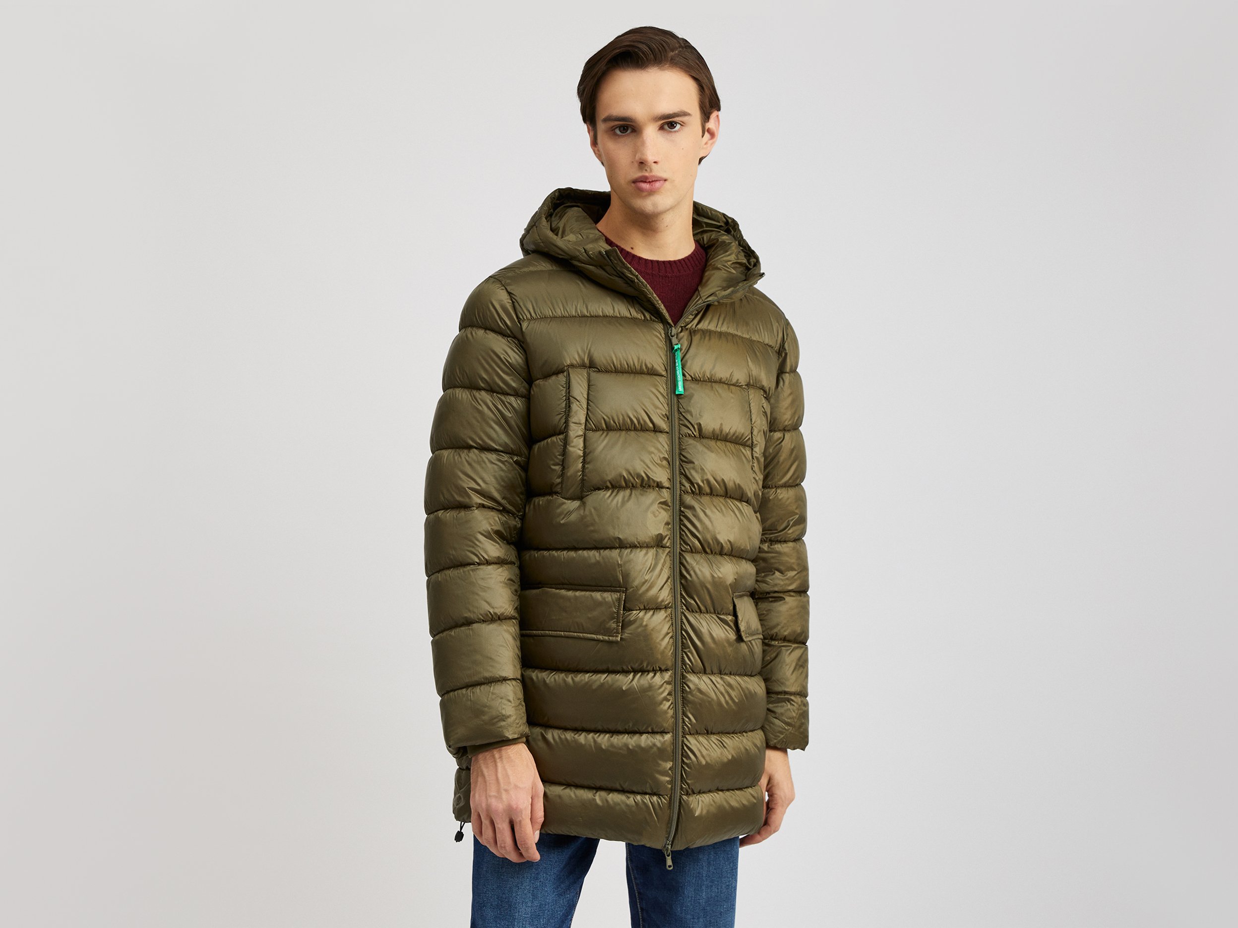 

Куртка мужская United Colors of Benetton 21A_29EH53HD8 зеленая L, 21A_29EH53HD8