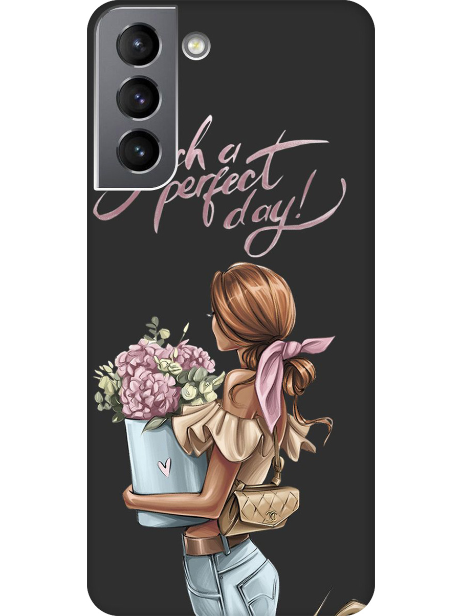 

Силиконовый чехол на Samsung Galaxy S21 с принтом "Какой прекрасный день" матовый черный, Черный;прозрачный;голубой;розовый, 724125075