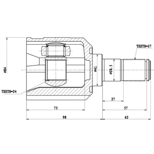 

ZIKMAR 'Z87804R Шрус Внутренний 1шт