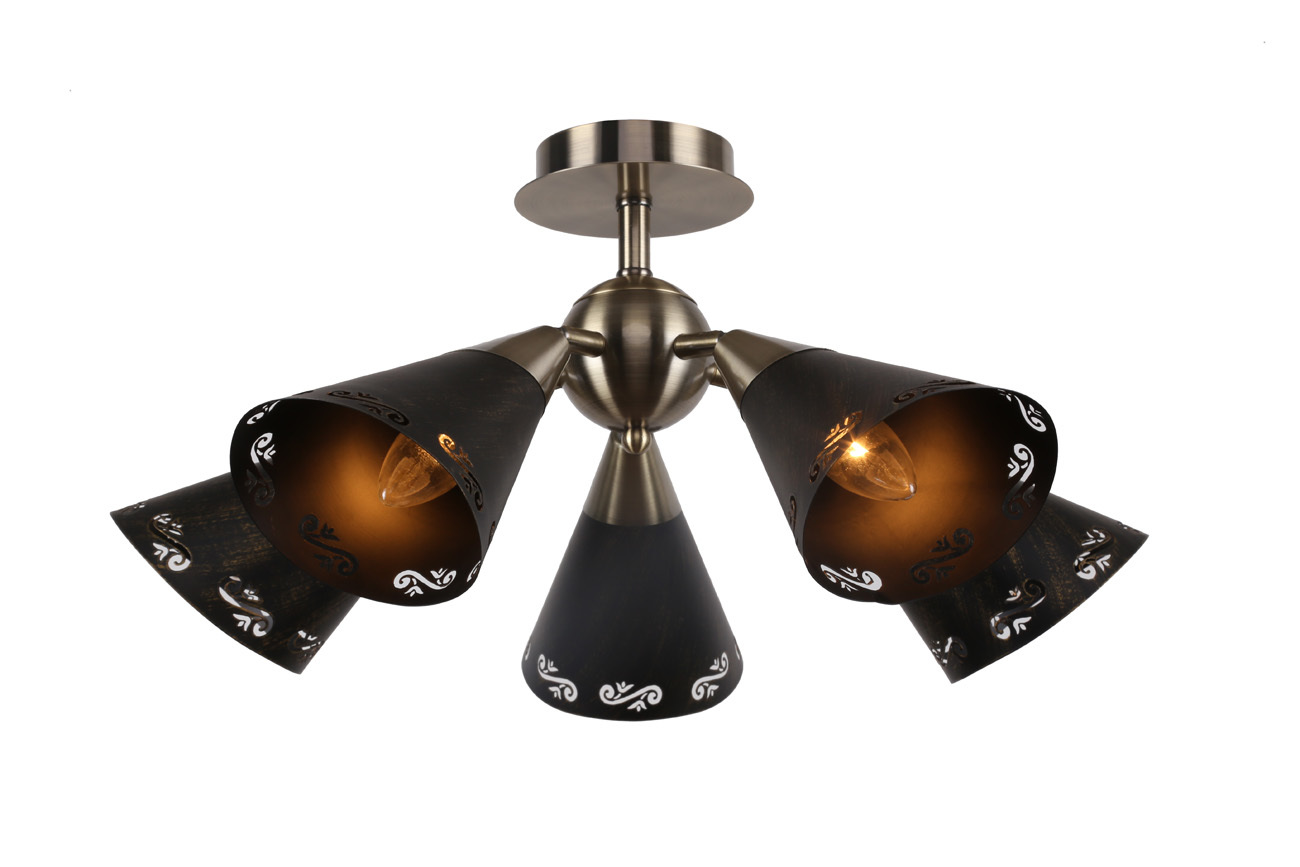 

Потолочный светильник Escada 595/5P E14*40W Brass/Black