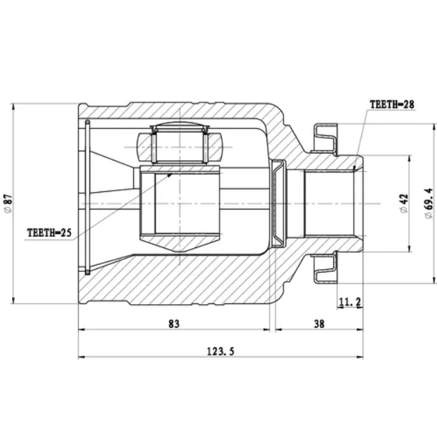 

ZIKMAR 'Z87813R Шрус Внутренний 1шт