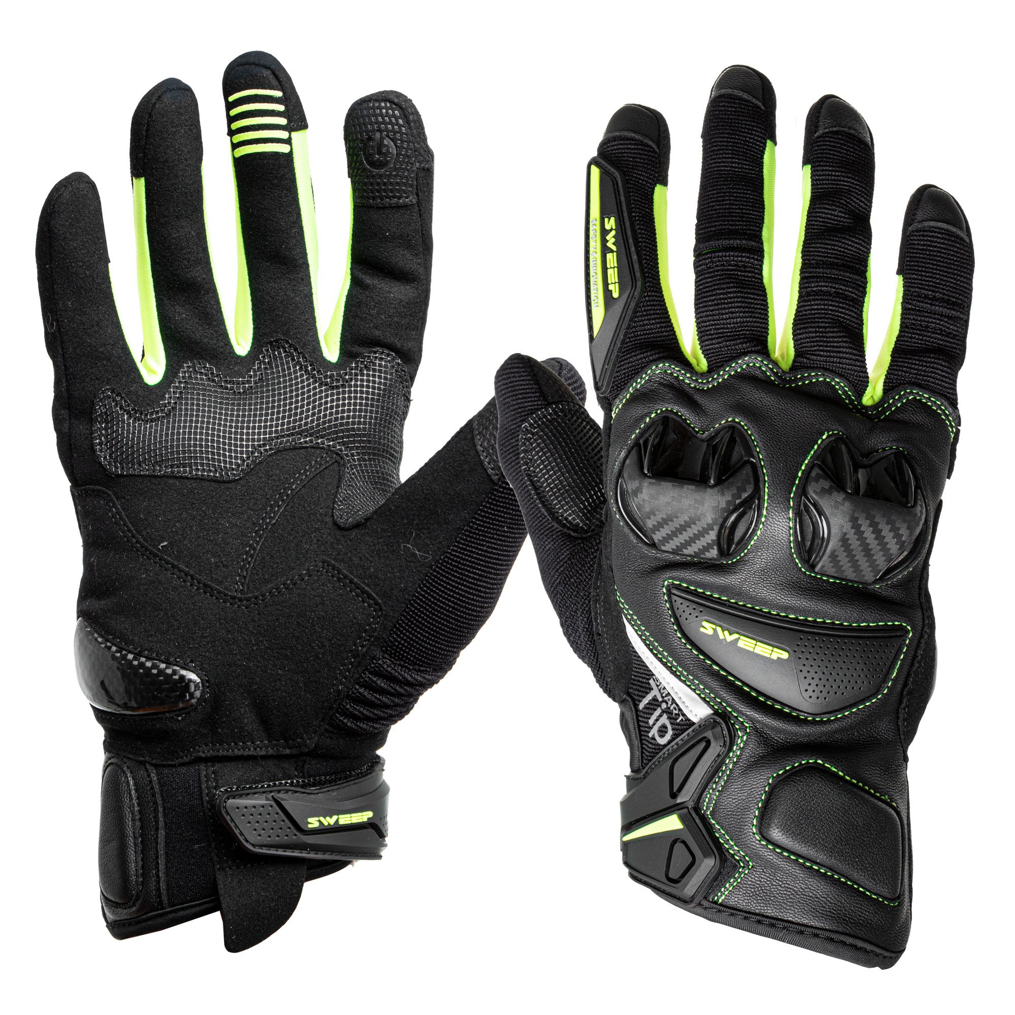 Мотоперчатки Sweep Hammer кожа/текстиль Черно-Желтые M