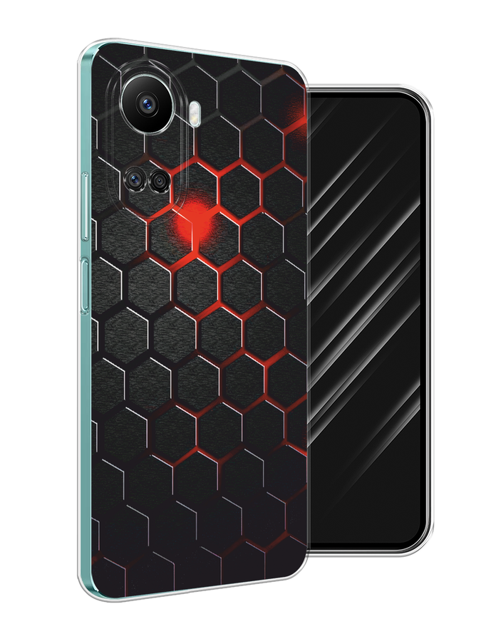 

Чехол Awog на Huawei nova 10 SE "Фон соты красные", Красный;черный, 6109650-1