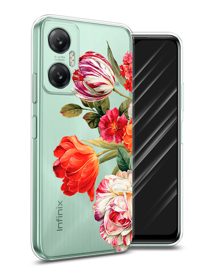 

Чехол Awog на Infinix Hot 20 5G "Весенний букет", Красный;розовый;зеленый, 3103250-1