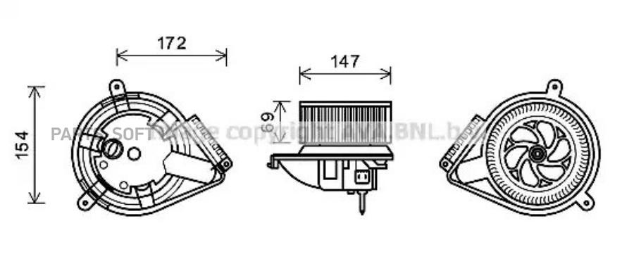 Вентилятор отопителя Mercedes Sprinter 2-t/Sprinter 3-t/Sprinter 4-t 95>06 VW LT 28-35 II/