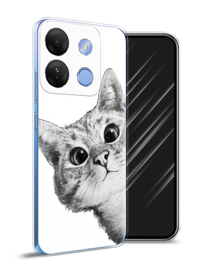

Чехол Awog на Infinix Smart 7 HD "Кот рисунок черно-белый", Черный, 3103850-1