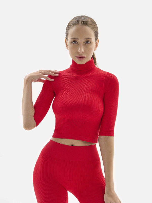 Топ женский Mademoiselle 9049 Crop top Rib красный L/XL