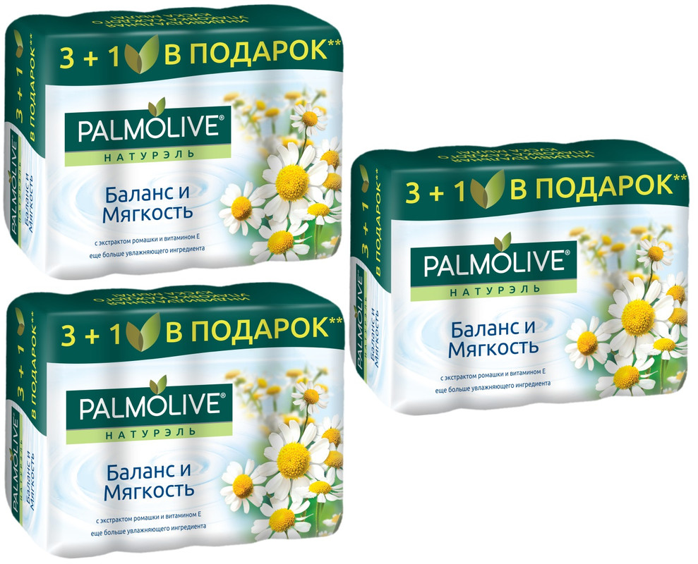 

Мыло Palmolive туалетное Натурэль Баланс и Мягкость, 360 г х 3 шт