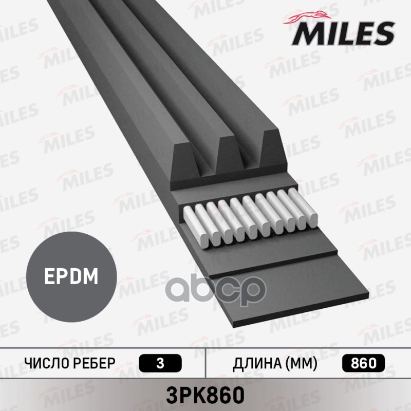 

Ремень Приводной Поликлиновой Miles арт. 3PK860