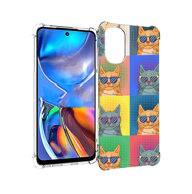 

Чехол MyPads разноцветные-коты для Motorola Moto E32, Прозрачный, Tocco