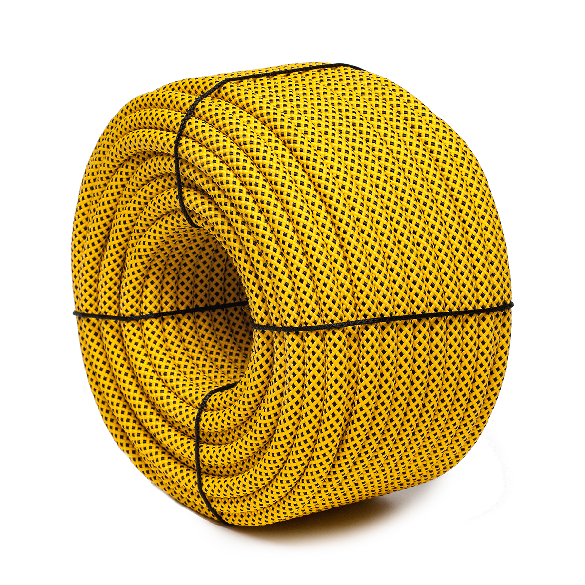 Шнур плетеный ЭКСТРИМ 12.0 мм, черно-желтый, 1400 кг, 50 м