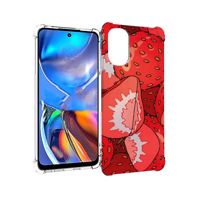 

Чехол MyPads рисованная-клубника для Motorola Moto E32, Прозрачный, Tocco