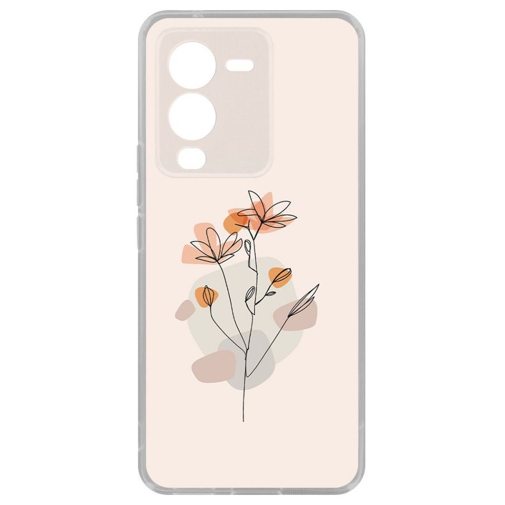 

Чехол-накладка Кейс Ромашки для Vivo V25 Pro, Прозрачный