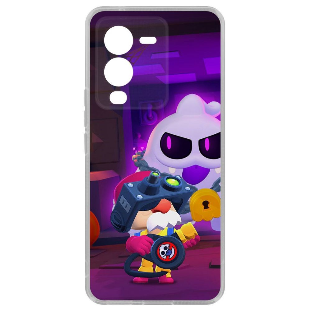 

Чехол-накладка Кейс Brawl Stars-Охотник за Скуиками Гэйл для Vivo V25 Pro, Прозрачный